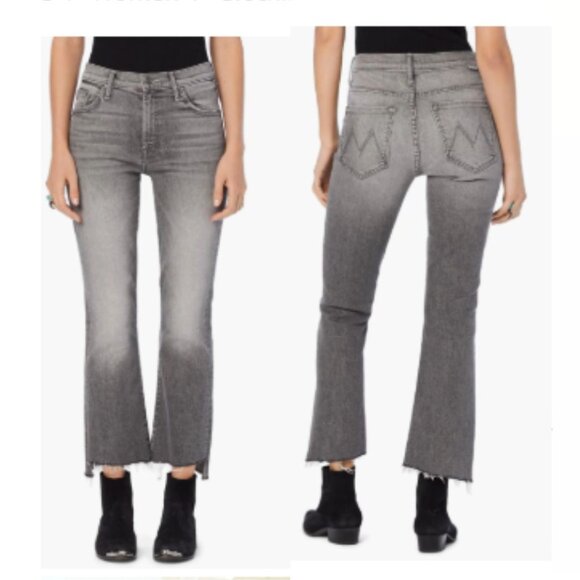 Mother - The Insider Step-Hem Cropped Flare Jeans "Tag, You're It" Gray: Size 31 - Picture 1 of 12